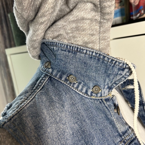 Free People Jacket - Denim with knit sleeves/hood - XS - Picture 15 of 17